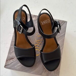 Franco Sarto Black Sandals with Ankle Strap